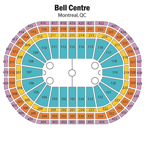 Bell Centre Seating Chart, Montreal Canadiens.
