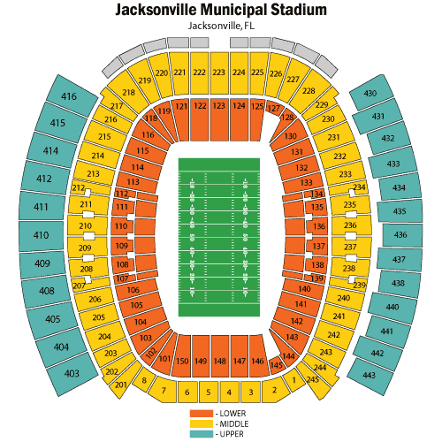 TIAA Bank Field Seating Chart, Jacksonville Jaguars.
