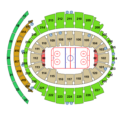 Madison Square Garden Seating Chart, New York Rangers.