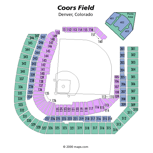 Coors Field Seating Chart, Colorado Rockies.