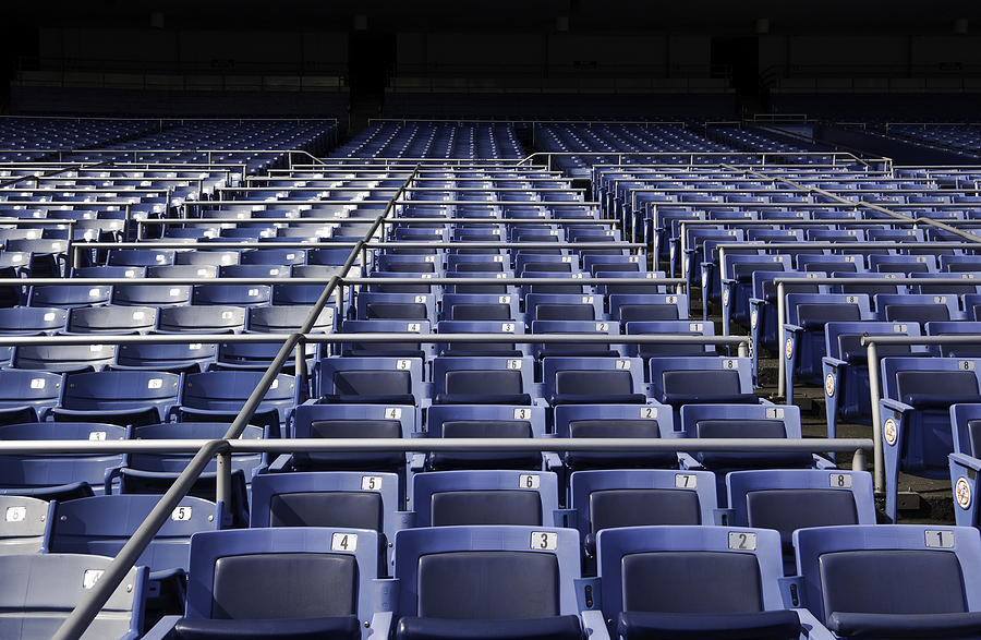Stock photo of a stadium of empty seats.