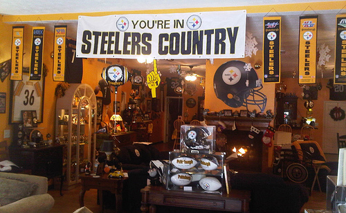 Photo of a Pittsburgh Steelers man cave 2.