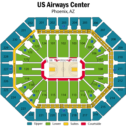 Talking Stick Resort Arena Seating Chart, Phoenix Suns.