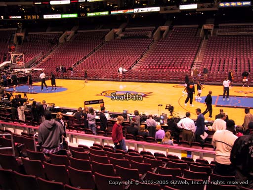 Seat view from section 102 at the Wells Fargo Center, home of the Philadelphia 76ers