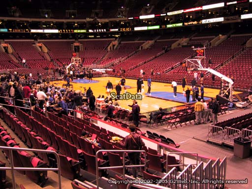 Seat view from section 104 at the Wells Fargo Center, home of the Philadelphia 76ers