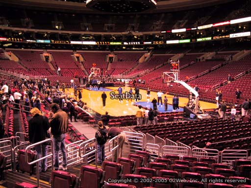 Seat view from section 105 at the Wells Fargo Center, home of the Philadelphia 76ers