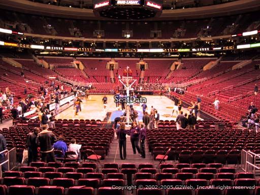 Seat view from section 107 at the Wells Fargo Center, home of the Philadelphia 76ers