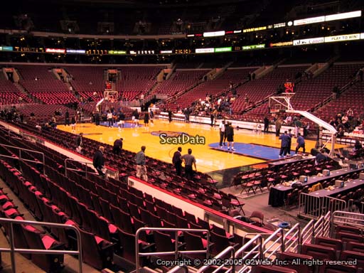 Seat view from section 116 at the Wells Fargo Center, home of the Philadelphia 76ers