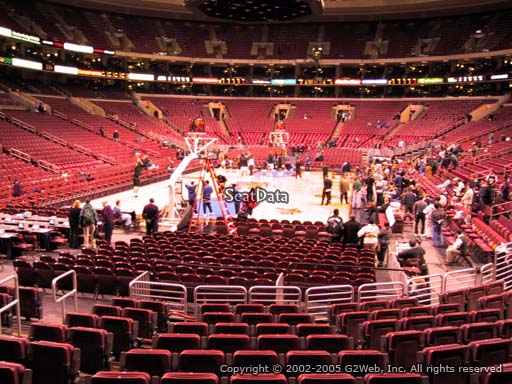 Seat view from section 120 at the Wells Fargo Center, home of the Philadelphia 76ers