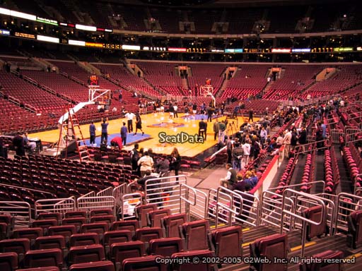 Seat view from section 121 at the Wells Fargo Center, home of the Philadelphia 76ers
