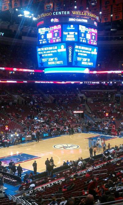 Seat view from Club Box 10 at the Wells Fargo Center, home of the Philadelphia 76ers