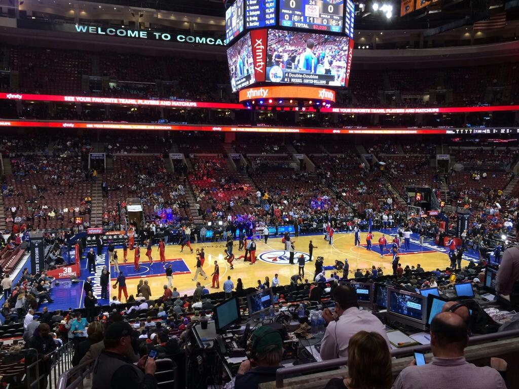Seat view from Club Box 12 at the Wells Fargo Center, home of the Philadelphia 76ers