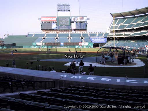 Seat view from section 114 at Angel Stadium of Anaheim, home of the Los Angeles Angels of Anaheim