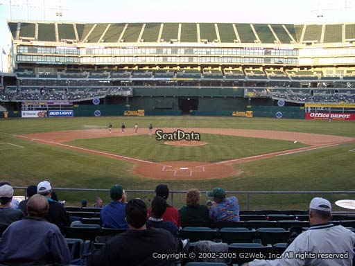 Seat view from section 117 at Oakland Coliseum, home of the Oakland Athletics