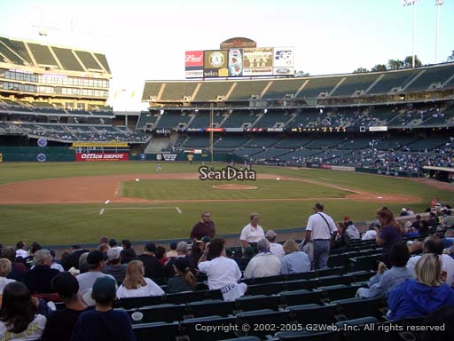 Seat view from section 122 at Oakland Coliseum, home of the Oakland Athletics