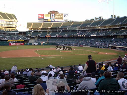 Seat view from section 123 at Oakland Coliseum, home of the Oakland Athletics