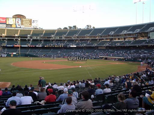 Seat view from section 126 at Oakland Coliseum, home of the Oakland Athletics