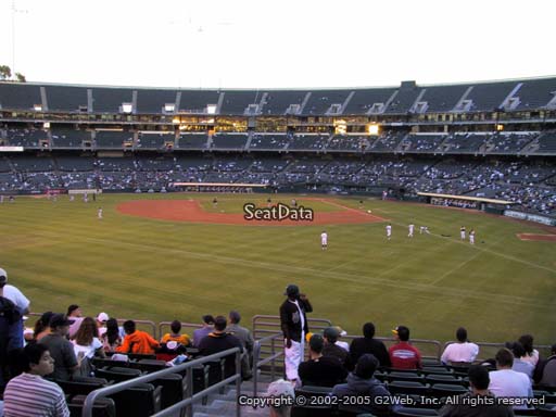 Seat view from section 135 at Oakland Coliseum, home of the Oakland Athletics