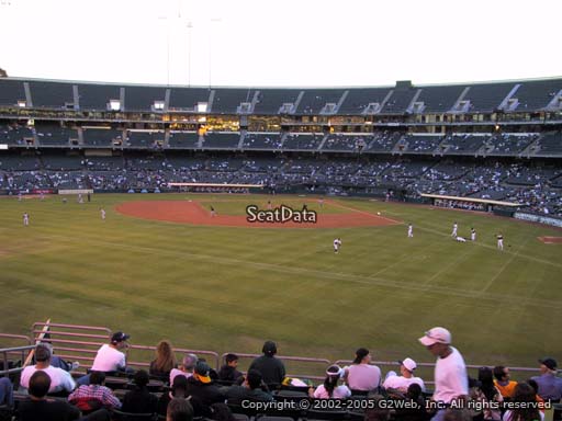 Seat view from section 136 at Oakland Coliseum, home of the Oakland Athletics