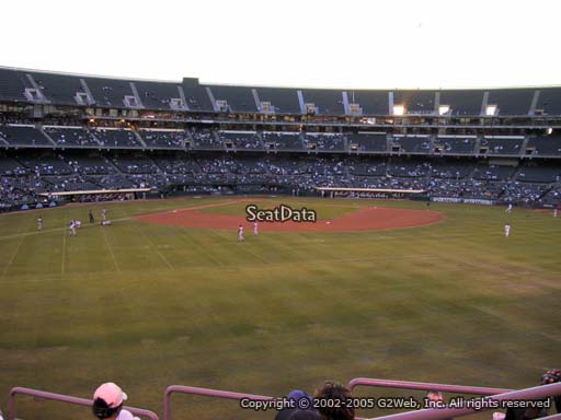 Seat view from section 146 at Oakland Coliseum, home of the Oakland Athletics
