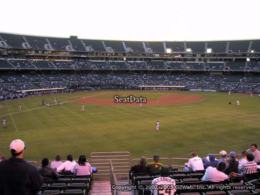 Seat view from section 148 at Oakland Coliseum, home of the Oakland Athletics