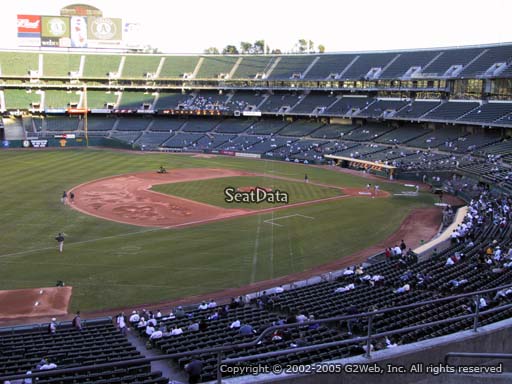 Seat view from section 226 at Oakland Coliseum, home of the Oakland Athletics