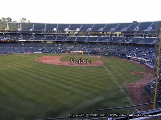 Seat view from section 233 at Oakland Coliseum, home of the Oakland Athletics