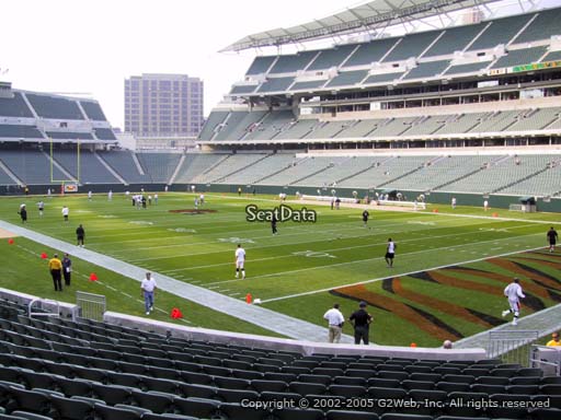 Seat view from section 101 at Paul Brown Stadium, home of the Cincinnati Bengals