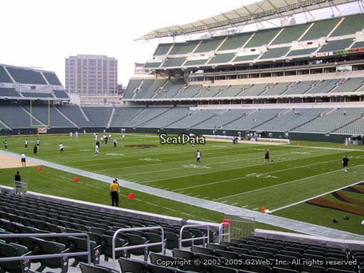 Seat view from section 102 at Paul Brown Stadium, home of the Cincinnati Bengals