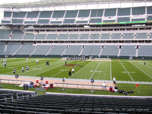 Seat view from section 109 at Paul Brown Stadium, home of the Cincinnati Bengals