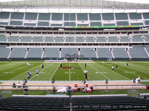 Seat view from section 110 at Paul Brown Stadium, home of the Cincinnati Bengals