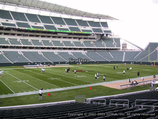 Seat view from section 114 at Paul Brown Stadium, home of the Cincinnati Bengals