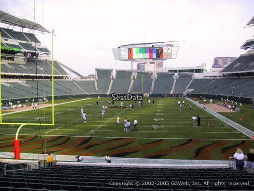 Seat view from section 124 at Paul Brown Stadium, home of the Cincinnati Bengals