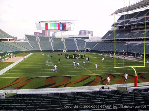 Seat view from section 128 at Paul Brown Stadium, home of the Cincinnati Bengals