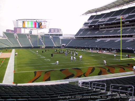 Seat view from section 129 at Paul Brown Stadium, home of the Cincinnati Bengals