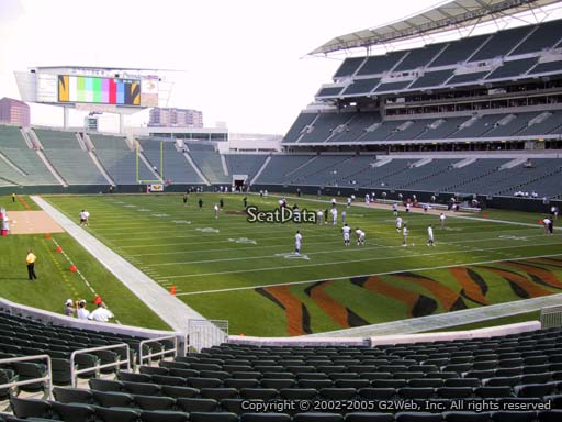 Seat view from section 130 at Paul Brown Stadium, home of the Cincinnati Bengals