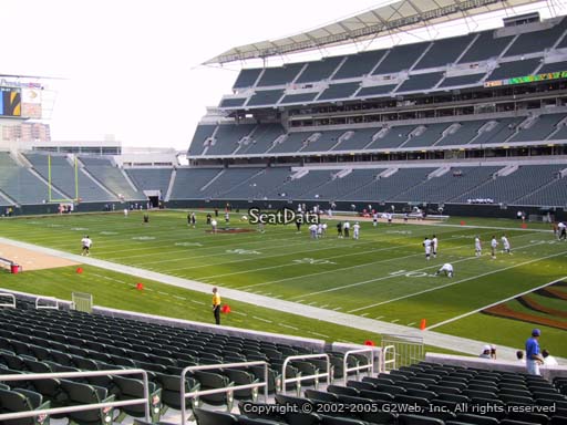 Seat view from section 132 at Paul Brown Stadium, home of the Cincinnati Bengals