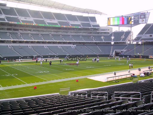 Seat view from section 144 at Paul Brown Stadium, home of the Cincinnati Bengals