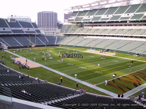 Seat view from section 202 at Paul Brown Stadium, home of the Cincinnati Bengals