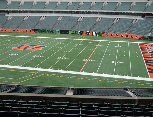 Seat view from section 206 at Paul Brown Stadium, home of the Cincinnati Bengals