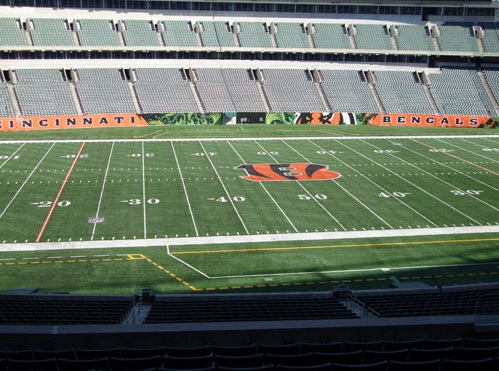 Seat view from section 212 at Paul Brown Stadium, home of the Cincinnati Bengals