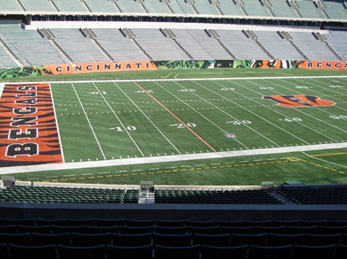 Seat view from section 215 at Paul Brown Stadium, home of the Cincinnati Bengals