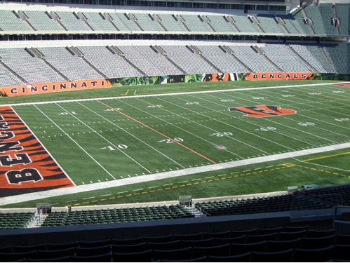 Seat view from section 216 at Paul Brown Stadium, home of the Cincinnati Bengals