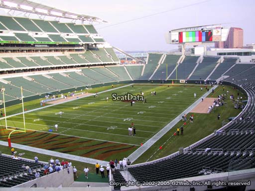 Seat view from section 220 at Paul Brown Stadium, home of the Cincinnati Bengals