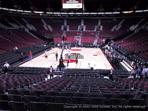 Seat view from section 106 at the Moda Center, home of the Portland Trail Blazers