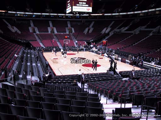 Seat view from section 108 at the Moda Center, home of the Portland Trail Blazers