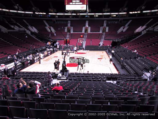 Seat view from section 117 at the Moda Center, home of the Portland Trail Blazers