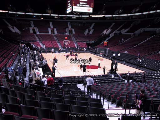 Seat view from section 119 at the Moda Center, home of the Portland Trail Blazers