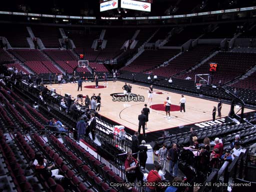 Seat view from section 120 at the Moda Center, home of the Portland Trail Blazers