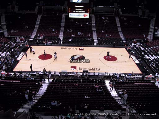 Seat view from section 201 at the Moda Center, home of the Portland Trail Blazers